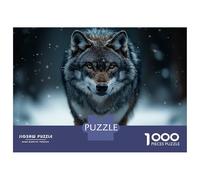 Rompecabezas De 1000 Piezas para Adolescentes Rompecabezas Wolf in Winter Snowfall Portrait Rompecabezas Juego De Ingenio Mejora La Memoria Difícil Y Desafiante 52x38cm/1000pcs