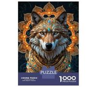 Rompecabezas De 1000 Piezas para Adolescentes Rompecabezas Wolf King Adorned Rompecabezas Juego De Ingenio Mejora La Memoria Difícil Y Desafiante 52x38cm/1000pcs