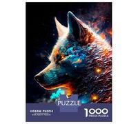 Rompecabezas De 1000 Piezas para Adolescentes Rompecabezas Wolf Space Rompecabezas Juegos Relajantes Una Obra De Arte Cumpleaños 70x50cm/1000pcs