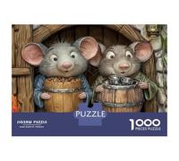 Rompecabezas De 1000 Piezas para Adolescentes Rompecabezas Wooden Barrel Mice Decor Rompecabezas Juegos Relajantes Una Obra De Arte Cumpleaños 38x26cm/1000pcs