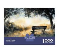Rompecabezas De 1000 Piezas para Adolescentes Rompecabezas Wooden Bench in Forest Rompecabezas Juegos Relajantes Una Obra De Arte Cumpleaños 70x50cm/1000pcs