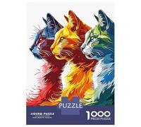 Rompecabezas De 1000 Piezas para Adolescentes Rompecabezas World of Colorful Cat Art Rompecabezas para Adultos Juegos Divertidos Decoración Difícil Y Desafiante 38x26cm/1000pcs