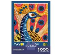 Rompecabezas De 1000 Piezas Para Adolescentes Rompecabezas Yayoi Kusama Peacock Art Retro Exhibition Poster Rompecabezas Para Adultos Juego Práctico Una Obra De Arte Para Cumpleaños, Navidad 52x38cm/1