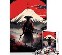 Rompecabezas de 1000 Piezas para Adolescentes Ronin contemplando el Monte Fuji Juguete Educativo Gran Regalo para cumpleaños y Navidad tamaño 38x52cm