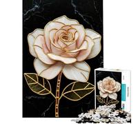 Rompecabezas de 1000 piezas para adolescentes Rosa de vidriera sobre mármol Actividades divertidas en casa Regalo de cumpleaños Juegos educativos para mayores de 14 años Juego de rompecabezas incluido