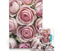 Rompecabezas de 1000 Piezas para Adolescentes Rosas Rosas en Primer Plano Juegos Divertidos Entrena tu Cerebro y Tus Manos Juego de desafío único 38x52cm
