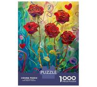 Rompecabezas De 1000 Piezas para Adolescentes Roses Art Print - Floral Wall Decor Rompecabezas para Adultos Juegos Familiares Decoración Gran Regalo para Jugar 70x50cm/1000pcs