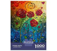 Rompecabezas De 1000 Piezas para Adolescentes Roses in The Garden Art Print Rompecabezas para Adultos Juguetes De Bricolaje Difícil Difícil Diversión En El Hogar Actividades, 70x50cm/1000pcs