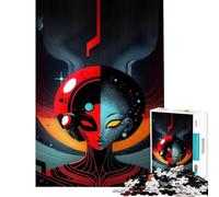 Rompecabezas de 1000 Piezas para Adolescentes Rostro Abstracto en el Espacio Juegos relajantes Juguetes adictivos para Cultivar la Paciencia Gran Regalo Un Reto difícil (Tamaño 38x52cm)