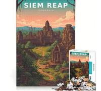 Rompecabezas de 1000 Piezas para Adolescentes Rostros Dorados del Templo de Bayon, Juguete Educativo, Actividades Familiares, Regalo para Mujeres 38x26cm
