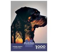 Rompecabezas De 1000 Piezas para Adolescentes Rottweiler Retro Rompecabezas para Adultos Juego De Ingenio Desafío Difícil Cumpleaños 70x50cm/1000pcs