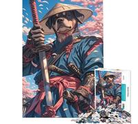 Rompecabezas de 1000 Piezas para Adolescentes Rottweiler Samurai Blossom para cumpleaños Navidad diversión Familiar Juguete Educativo Apto para Mayores de 14 años 38x26cm