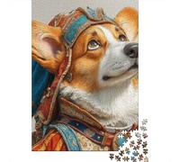 Rompecabezas De 1000 Piezas para Adolescentes Royal Corgi in Medieval Armor Rompecabezas para Adultos Juego Familiar Análisis Y Lógica Actividades Divertidas En Casa 38x26cm/1000pcs