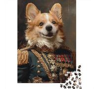 Rompecabezas De 1000 Piezas para Adolescentes Royal Corgi Portrait Rompecabezas para Adultos Juegos De Relajación Decoración del Hogar Desafío Educativo 52x38cm/1000pcs