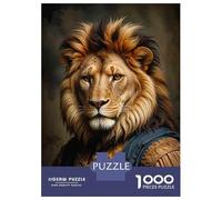 Rompecabezas De 1000 Piezas para Adolescentes Royal Lion King Art Print-1 Rompecabezas para Adultos Juego Familiar Análisis Y Lógica Interacción Entre Padres E Hijos 52x38cm/1000pcs
