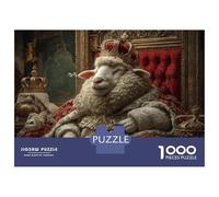 Rompecabezas De 1000 Piezas para Adolescentes Royal Sheep Throne Rompecabezas para Adultos Juegos De Relajación Decoración del Hogar Desafío Educativo 38x26cm/1000pcs