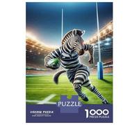 Rompecabezas De 1000 Piezas para Adolescentes Rugby Zebra Mascot Rompecabezas para Adultos Juegos Relajantes Alivia El Estrés Ayuda A Ejercitar El Cerebro 70x50cm/1000pcs