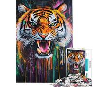 Rompecabezas de 1000 Piezas para Adolescentes Rugido de Tigre Vibrante Juego Educativo Juguetes Juegos educativos Regalos de Amigo Invisible Actividades Familiares (tamaño 38x52cm)