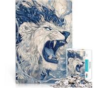 Rompecabezas de 1000 Piezas para Adolescentes Rugido del león Juguetes de Entretenimiento Familiar Gran Regalo para Juegos 52x38cm