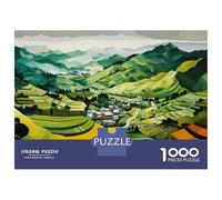 Rompecabezas De 1000 Piezas para Adolescentes Rural Landscape with Fields and Mountains Rompecabezas para Adultos Juguete Decoración De Pared Desafío Difícil Desafiante De Completar 70x50cm/1000pcs