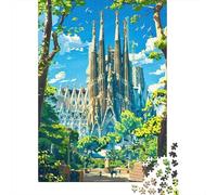 Rompecabezas De 1000 Piezas para Adolescentes Sagrada Familia Barcelona-4 Rompecabezas para Adultos Juego De Ingenio Decoración Ayuda A Ejercitar El Cerebro 70x50cm/1000pcs
