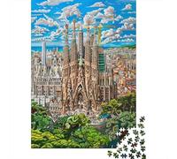 Rompecabezas De 1000 Piezas para Adolescentes Sagrada Familia Barcelona-5 Rompecabezas para Adultos Juguetes Antiestrés Mejora La Memoria Gran Regalo para Jugar 38x26cm/1000pcs