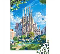 Rompecabezas De 1000 Piezas Para Adolescentes Sagrada Familia Barcelona Travel Poster Rompecabezas Para Adolescentes Juguetes Antiestrés Regalos Para Mujeres Regalos Para Reducir El Estrés 70x50cm/100