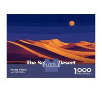 Rompecabezas De 1000 Piezas para Adolescentes Sahara Desert at Night Illustration Rompecabezas para Adultos Juego Práctico Pero Divertido Y Humorístico para Cumpleaños, Navidad 38x26cm/1000pcs