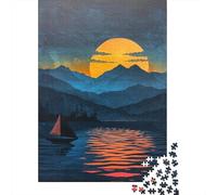 Rompecabezas De 1000 Piezas para Adolescentes Sailboat Sunset Landscape Rompecabezas para Adolescentes Juego De Ingenio Una Obra De Arte Diversión En Casa Actividades, 38x26cm/1000pcs