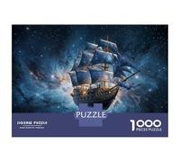 Rompecabezas De 1000 Piezas para Adolescentes Sailing Ship in Space Rompecabezas para Adultos Juegos Relajantes Mejora La Memoria Ayuda A Ejercitar El Cerebro 38x26cm/1000pcs
