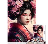 Rompecabezas de 1000 Piezas para Adolescentes Sakura Geisha Decoración del hogar Juguetes Gran Regalo Juego práctico Lista de Deseos con Papá Noel Tamaño 50x75cm
