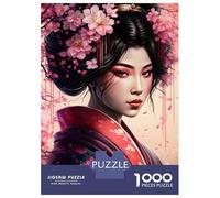 Rompecabezas De 1000 Piezas para Adolescentes Sakura Geisha Rompecabezas para Adultos Juego Práctico Decoración del Hogar Cumpleaños Y Navidad 70x50cm/1000pcs