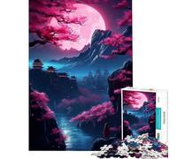 Rompecabezas de 1000 Piezas para Adolescentes Sakura Night Tokyo Geisha Juguetes educativos de Aprendizaje Juego práctico para la diversión Familiar Ideas de Regalos (Tamaño 50x75cm)
