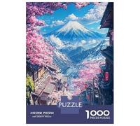 Rompecabezas De 1000 Piezas para Adolescentes Sakura Street to Fuji Rompecabezas Juegos Divertidos Desafío Difícil Cumpleaños Y Navidad 38x26cm/1000pcs