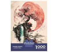 Rompecabezas De 1000 Piezas para Adolescentes Sakura Watrefall Yin Yang Rompecabezas Juego Práctico Mejora La Memoria Oferta como Regalo para Toda La Familia 38x26cm/1000pcs