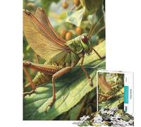 Rompecabezas de 1000 Piezas para Adolescentes Saltamontes Verde sobre una Hoja Un Reto Educativo para Pasar el rato en casa Juegos relajantes para Mayores de 14 años Juego de Rompecabezas Disponible