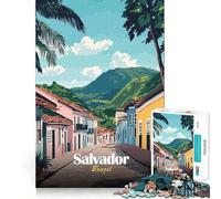 Rompecabezas de 1000 Piezas para Adolescentes Salvador,Brasil Escena callejera Juego de Bordes limpios Juego de Enfoque Regalo Juego de Juego inactivo Arte de Pared navideño (50x75cm)