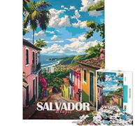 Rompecabezas de 1000 Piezas para Adolescentes Salvador Brasil Paisaje Urbano Rompecabezas para Adolescentes Juegos de relajación Análisis y lógica Regalos de cumpleaños y únicos (Tamaño 38x26cm)