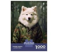 Rompecabezas De 1000 Piezas para Adolescentes Samoyed Camo Jacket Rompecabezas para Adolescentes Juegos Relajantes para La Diversión Familiar Juego Desafiante Regalos 70x50cm/1000pcs