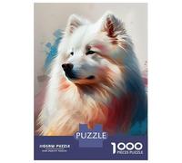 Rompecabezas De 1000 Piezas para Adolescentes Samoyed Painting Dog Rompecabezas para Adultos Juegos De Relajación Desafío Difícil Desafío Educativo 38x26cm/1000pcs