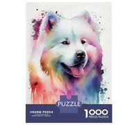 Rompecabezas De 1000 Piezas para Adolescentes Samoyed Watercolor Rompecabezas para Adultos Juguetes Antiestrés Difícil Difícil Desafiante De Completar 52x38cm/1000pcs