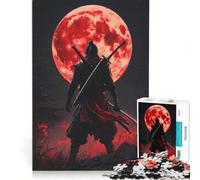 Rompecabezas de 1000 Piezas para Adolescentes Samurái bajo la Luna de Sangre decoración de Pared Regalo de cumpleaños para Fortalecer el Amor Entre Parejas 38x52cm