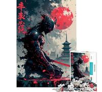 Rompecabezas de 1000 Piezas para Adolescentes Samurai ciberpunk con Luna de Sangre Ideal para cumpleaños Navidad o para divertirse en Familia Juego Imposible para Mayores de 14 años Juego Incluido
