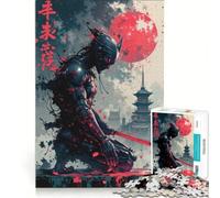 Rompecabezas de 1000 Piezas para Adolescentes: Samurái ciberpunk con Luna de Sangre, Juguetes para armar, Mejora la Memoria, colección de Artistas, Bellas Artes 38x26cm
