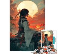 Rompecabezas de 1000 Piezas para Adolescentes Samurai contemplando al Atardecer Divertidos Juegos Juguetes adictivos para Cultivar la Paciencia Regalos para Hombres y Mujeres Divertido y con Humor