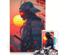 Rompecabezas de 1000 Piezas para Adolescentes Samurai japonés al Atardecer Juegos Divertidos Entrena tu Cerebro y Tus Manos Mejora el Amor Entre Parejas 50x75cm