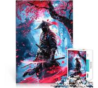 Rompecabezas de 1000 Piezas para Adolescentes samurái Ninja japonés Juguetes para aliviar el estrés Grandes Regalos y Juguetes 38x26cm