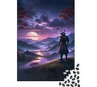 Rompecabezas De 1000 Piezas para Adolescentes Samurai Sunset Landscape Poster Rompecabezas De Juguete para Decoración De Pared Desafío Difícil Regalo De Cumpleaños, Regalos, 70x50cm/1000pcs