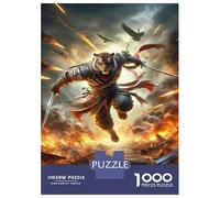Rompecabezas De 1000 Piezas para Adolescentes Samurai Tiger Armor Wall Scroll Rompecabezas para Adultos Juego De Ingenio Decoración Cumpleaños 38x26cm/1000pcs
