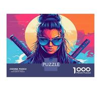 Rompecabezas De 1000 Piezas para Adolescentes Samurai Woman Art Print-1 Rompecabezas para Adolescentes Juegos Familiares Desafío Difícil Regalos De Cumpleaños Y Únicos 52x38cm/1000pcs